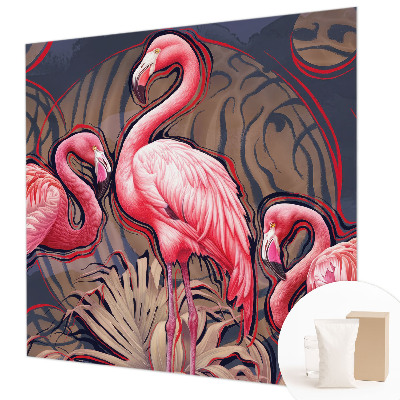 Fototapetas su rožiniais flamingais