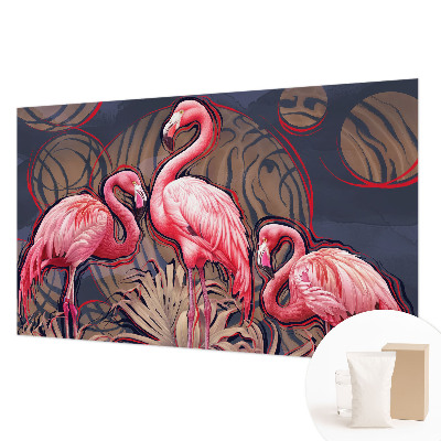 Fototapetas su rožiniais flamingais
