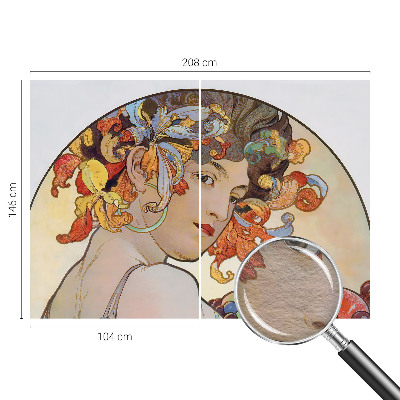 Tapetas su spalvingu Art Nouveau stiliaus raštu