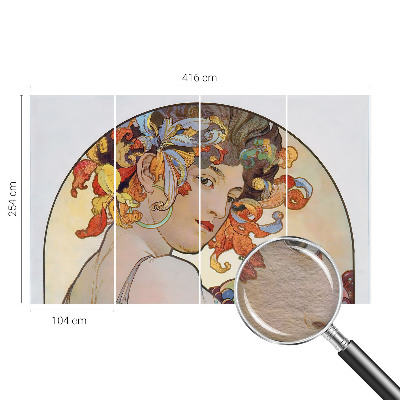 Tapetas su spalvingu Art Nouveau stiliaus raštu