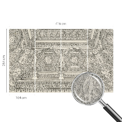 Fototapetas svetainei klasikinio ornamentinio rašto dizainas