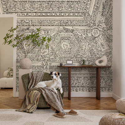 Fototapetas svetainei klasikinio ornamentinio rašto dizainas