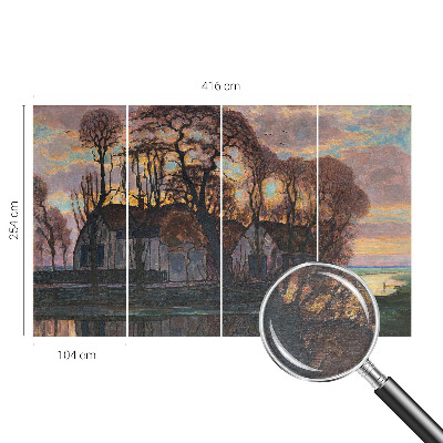 Sienų danga fototapetas Aftenlandskab