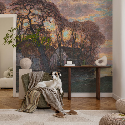 Sienų danga fototapetas Aftenlandskab