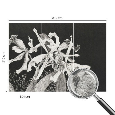 Tapetas su orchidėjų iliustracija