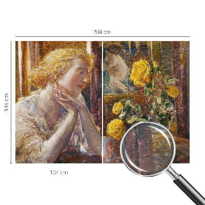 Fototapetas pagal užsakymą Moteris su rožėmis