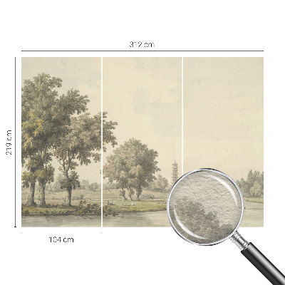 Dekoratyvinis fototapetas su piešiniu „Ramiame parke“