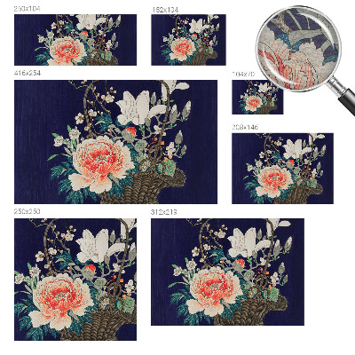 Fototapetas miegamajam su gėlių krepšio motyvu