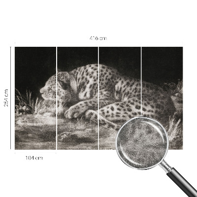 Stilingas fototapetas su leopardo kailio raštu