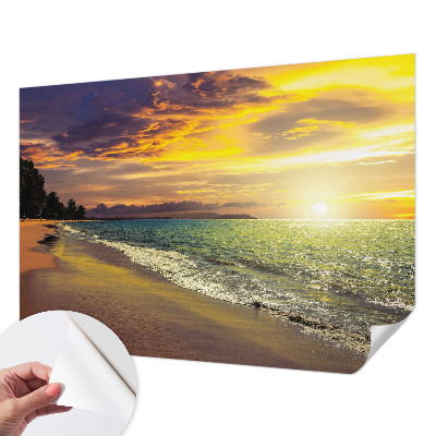 3D fototapetas sienoms su paplūdimiu prie saulės