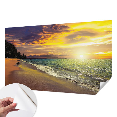 3D fototapetas sienoms su paplūdimiu prie saulės