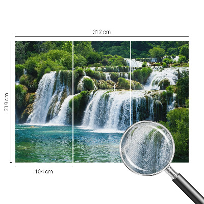 3D fototapetas su natūralaus medžio harmonikiniu raštu