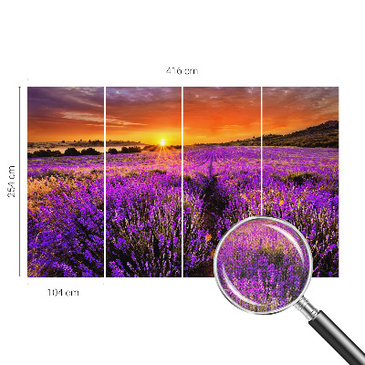 3D fototapetas sienoms su levandų motyvu „Solnedgangas“