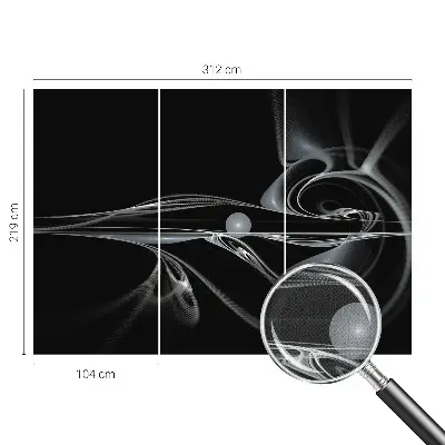 3D fototapetas su skysčio linijų motyvu