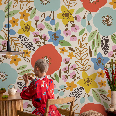 Tapetai Blomstermønster