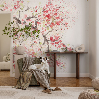 3D fototapetas sienoms su žaliu žiedadulkių motyvu