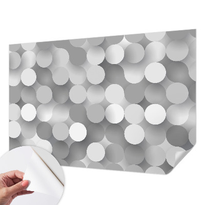 3D fototapetas sienoms su pilkais apskritimais