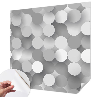 3D fototapetas sienoms su pilkais apskritimais
