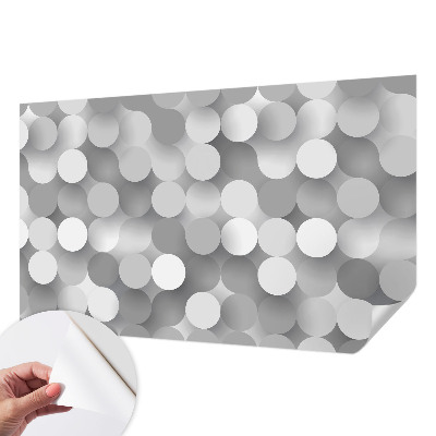 3D fototapetas sienoms su pilkais apskritimais