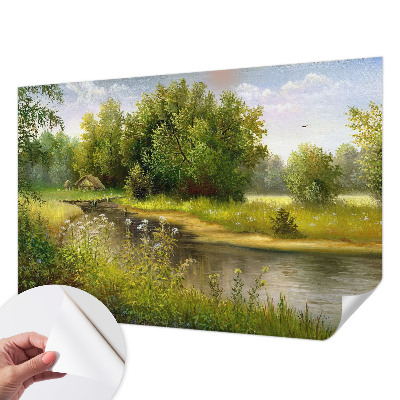3D fototapetas sienoms su kaimišku peizažu