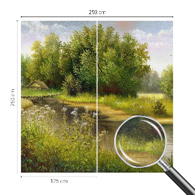 3D fototapetas sienoms su kaimišku peizažu