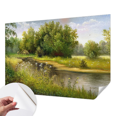 3D fototapetas sienoms su kaimišku peizažu