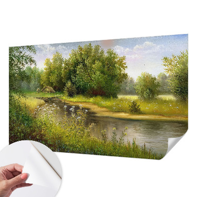 3D fototapetas sienoms su kaimišku peizažu