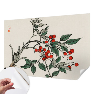 3D fototapetas En kvist bær