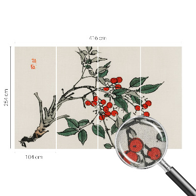 3D fototapetas En kvist bær