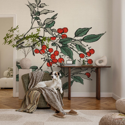 3D fototapetas En kvist bær