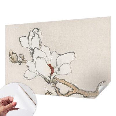 Savaime lipnus fototapetas su subtiliu magnolijų motyvu