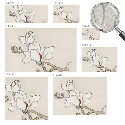 Savaime lipnus fototapetas su subtiliu magnolijų motyvu