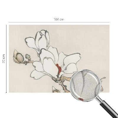 Savaime lipnus fototapetas su subtiliu magnolijų motyvu