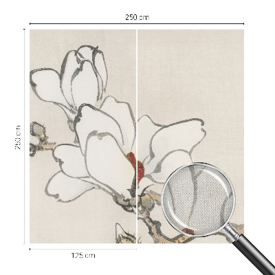 Savaime lipnus fototapetas su subtiliu magnolijų motyvu
