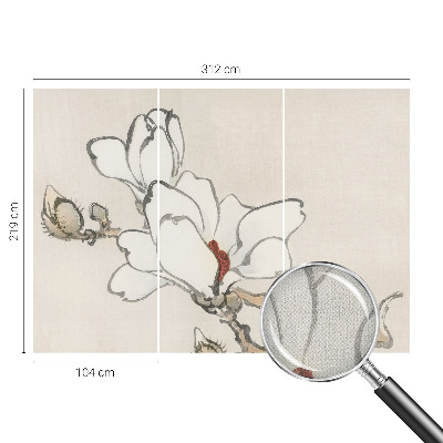 Savaime lipnus fototapetas su subtiliu magnolijų motyvu