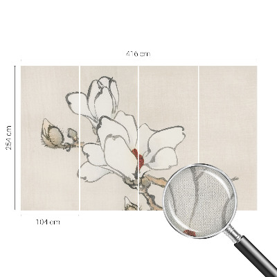Savaime lipnus fototapetas su subtiliu magnolijų motyvu