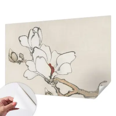 Savaime lipnus fototapetas su subtiliu magnolijų motyvu