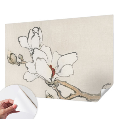 Savaime lipnus fototapetas su subtiliu magnolijų motyvu