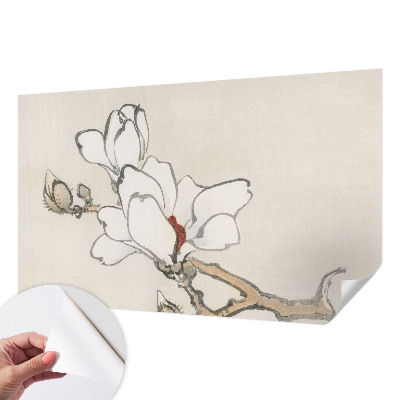Savaime lipnus fototapetas su subtiliu magnolijų motyvu