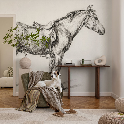 Fototapetas vaiko kambariui Skitse af en hest