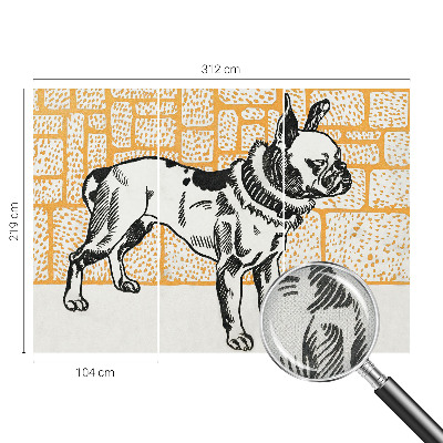 3D fototapetas sienoms Retro šuo