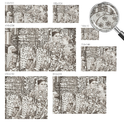3D fototapetas su žiedų portretais