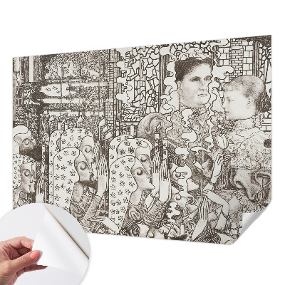3D fototapetas su žiedų portretais