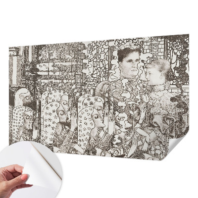 3D fototapetas su žiedų portretais