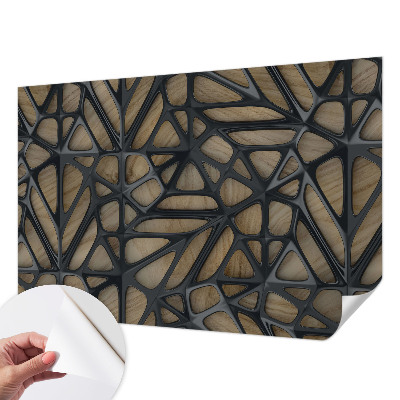 3D fototapetas sienoms su medžio raštu