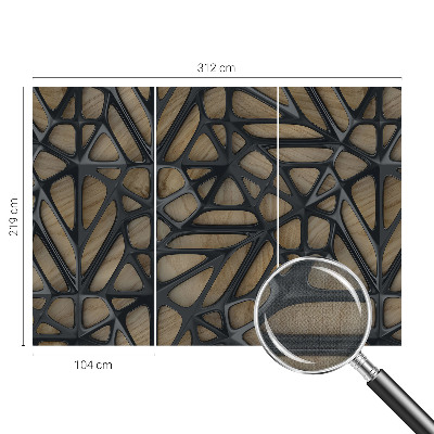 3D fototapetas sienoms su medžio raštu