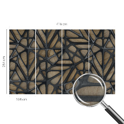 3D fototapetas sienoms su medžio raštu
