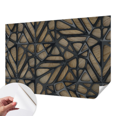 3D fototapetas sienoms su medžio raštu