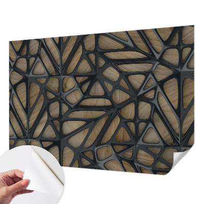 3D fototapetas sienoms su medžio raštu