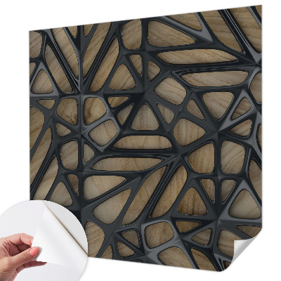 3D fototapetas sienoms su medžio raštu